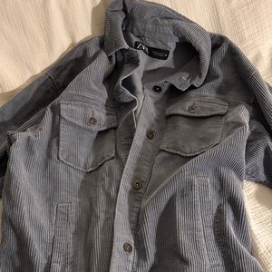 Zara Blue Corduroy Shirt Jacket oversized